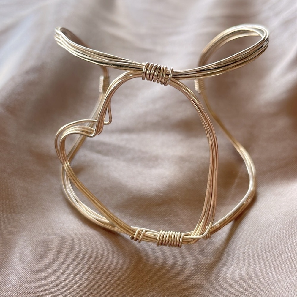 Local Artisan Gold Cuff Bracelet Heart Shape Handmade Valentine’s Day Gift Ready